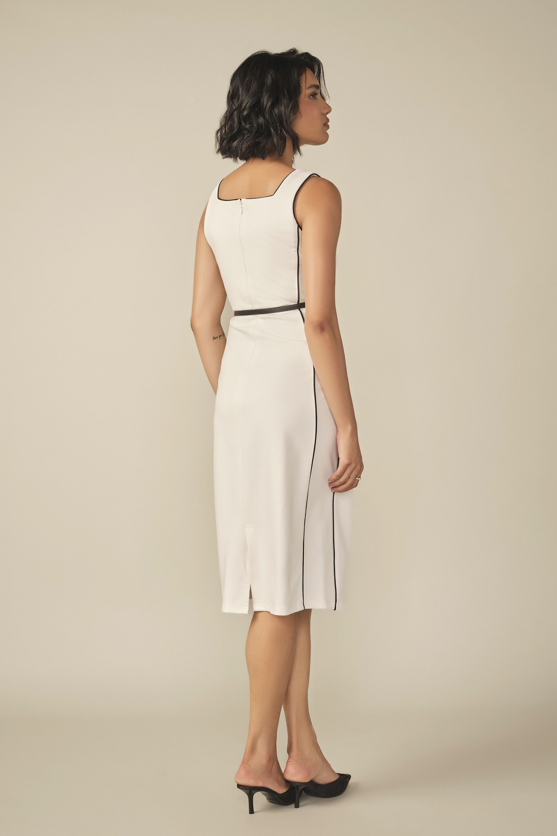 Bodycon Dress in White, White, image 4